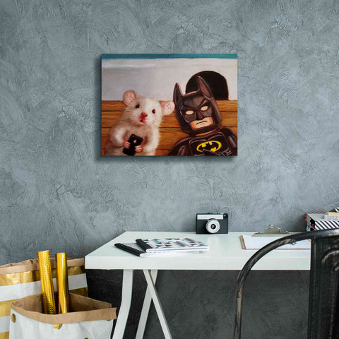 Image of 'Selfie with Batman' by Lucia Heffernan, Canvas Wall Art,16x12