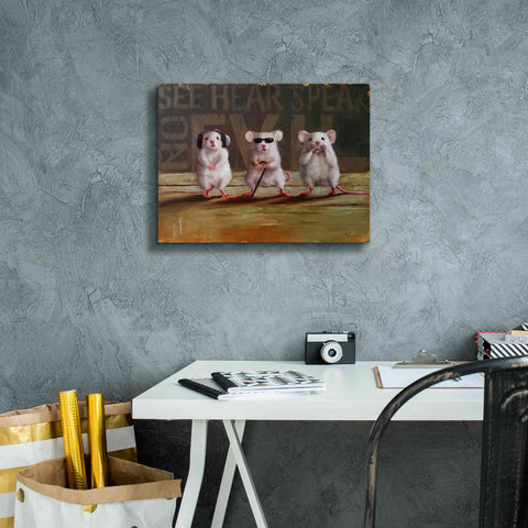 Image of 'Three Wise Mice' by Lucia Heffernan, Canvas Wall Art,16x12
