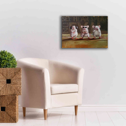 Image of 'Three Wise Mice' by Lucia Heffernan, Canvas Wall Art,26x18