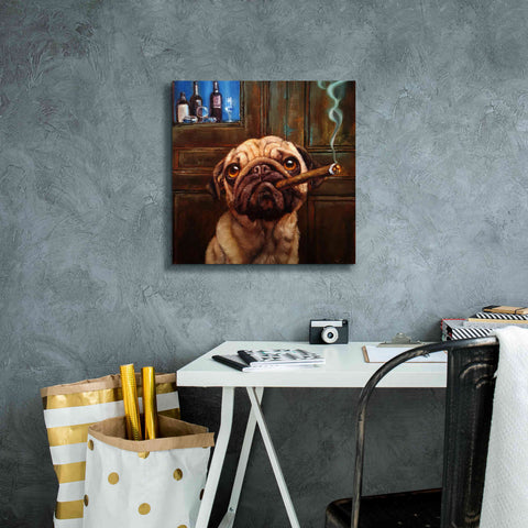 Image of 'Uptown Pug' by Lucia Heffernan, Canvas Wall Art,18x18