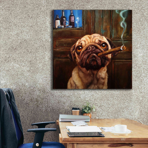 Image of 'Uptown Pug' by Lucia Heffernan, Canvas Wall Art,37x37