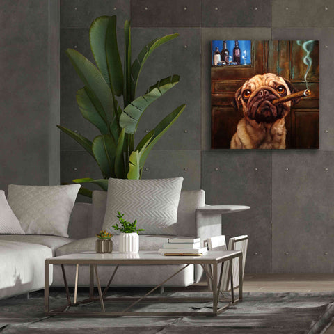 Image of 'Uptown Pug' by Lucia Heffernan, Canvas Wall Art,37x37