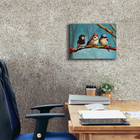 Image of 'Birdz In Da Hood' by Lucia Heffernan, Canvas Wall Art,16x12
