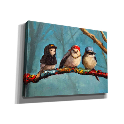 Image of 'Birdz In Da Hood' by Lucia Heffernan, Canvas Wall Art
