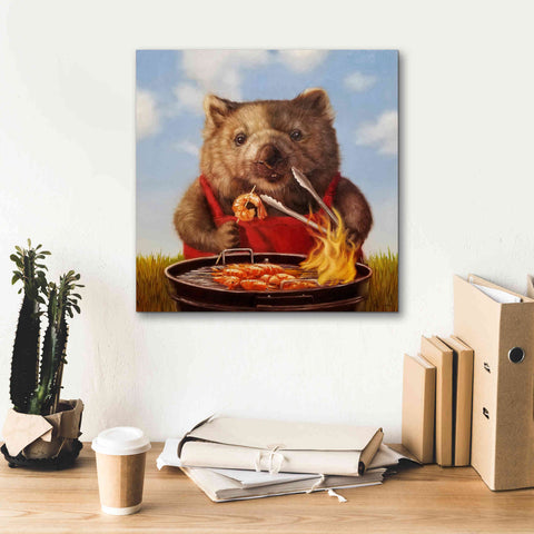 Image of 'Shrimp On The Barbie' by Lucia Heffernan, Canvas Wall Art,18x18