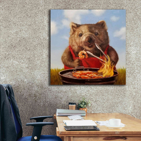 Image of 'Shrimp On The Barbie' by Lucia Heffernan, Canvas Wall Art,37x37