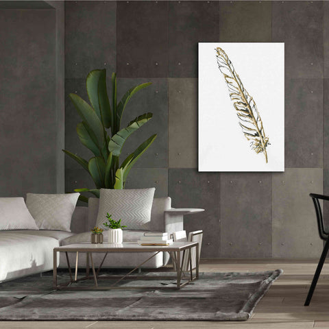 Image of 'Gilded Swan Feather I' by Chris Paschke, Canvas Wall Art,40 x 60