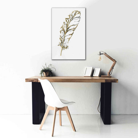 Image of 'Gilded Turkey Feather I' by Chris Paschke, Canvas Wall Art,26 x 40