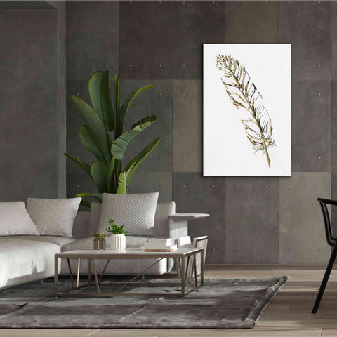 Image of 'Gilded Turkey Feather II' by Chris Paschke, Canvas Wall Art,40 x 60
