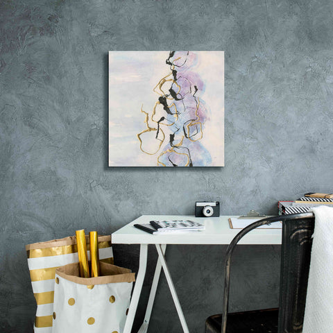 Image of 'Abstract Lines On Pastel I' by Chris Paschke, Giclee Canvas Wall Art,18 x 18