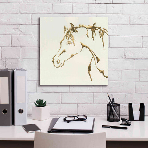 Image of 'Gilded Cowpony' by Chris Paschke, Giclee Canvas Wall Art,18 x 18