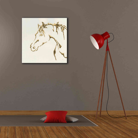 Image of 'Gilded Cowpony' by Chris Paschke, Giclee Canvas Wall Art,26 x 26