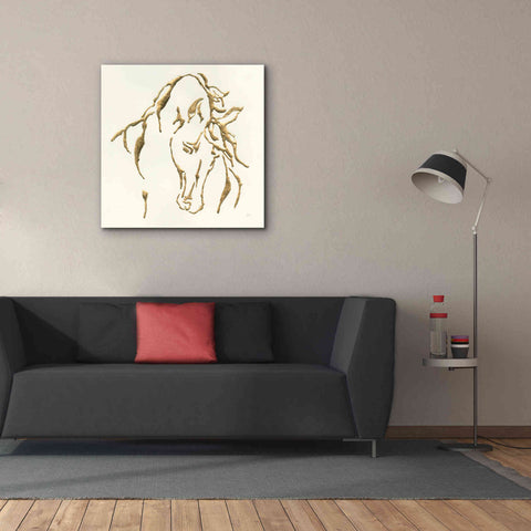 Image of 'Gilded Stallion' by Chris Paschke, Giclee Canvas Wall Art,37 x 37