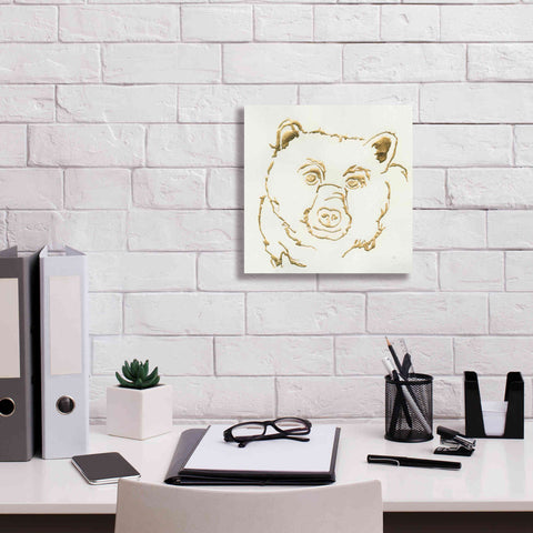 Image of 'Gilded Black Bear' by Chris Paschke, Giclee Canvas Wall Art,12 x 12