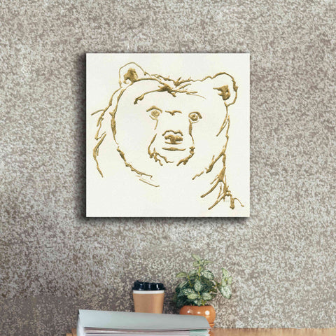 Image of 'Gilded Brown Bear' by Chris Paschke, Giclee Canvas Wall Art,18 x 18