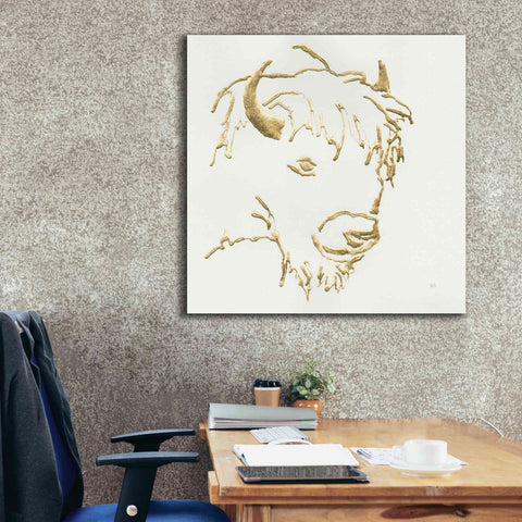 Image of 'Gilded Buffalo' by Chris Paschke, Giclee Canvas Wall Art,37 x 37