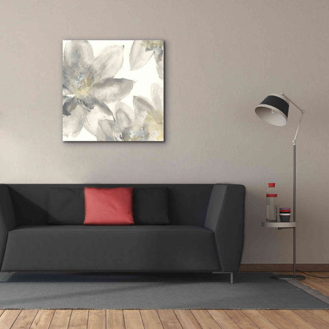 Image of 'Gray And Silver Flowers I' by Chris Paschke, Giclee Canvas Wall Art,37 x 37