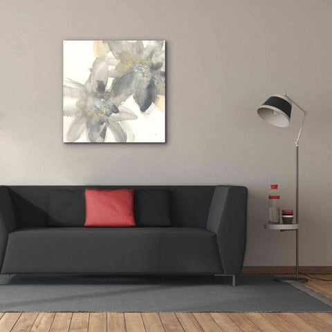 Image of 'Gray And Silver Flowers II' by Chris Paschke, Giclee Canvas Wall Art,37 x 37