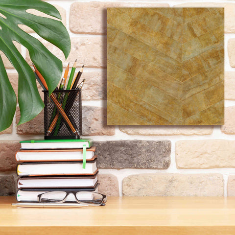 Image of 'Gilded Herringbone I' by Chris Paschke, Giclee Canvas Wall Art,12 x 12