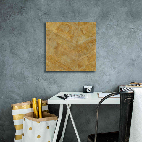 Image of 'Gilded Herringbone I' by Chris Paschke, Giclee Canvas Wall Art,18 x 18