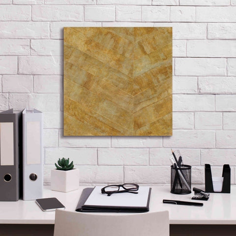 Image of 'Gilded Herringbone I' by Chris Paschke, Giclee Canvas Wall Art,18 x 18