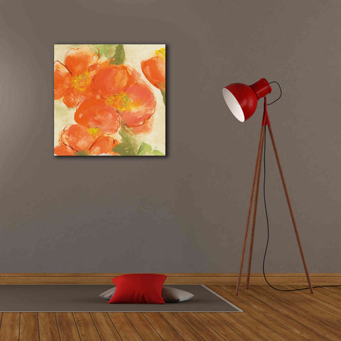 Image of 'Tangerine Poppies I' by Chris Paschke, Giclee Canvas Wall Art,26 x 26
