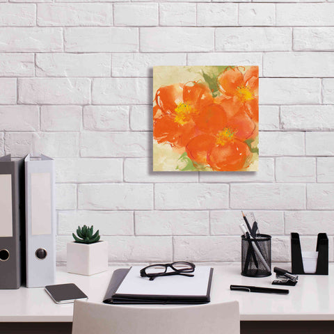 Image of 'Tangerine Poppies II' by Chris Paschke, Giclee Canvas Wall Art,12 x 12