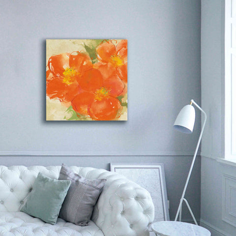 Image of 'Tangerine Poppies II' by Chris Paschke, Giclee Canvas Wall Art,37 x 37