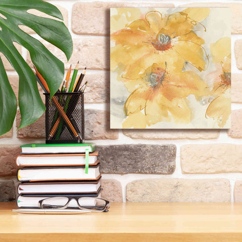 Image of 'Golden Clematis I' by Chris Paschke, Giclee Canvas Wall Art,12 x 12