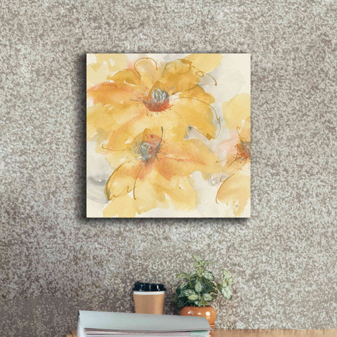 Image of 'Golden Clematis I' by Chris Paschke, Giclee Canvas Wall Art,18 x 18