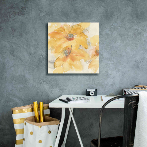 Image of 'Golden Clematis I' by Chris Paschke, Giclee Canvas Wall Art,18 x 18