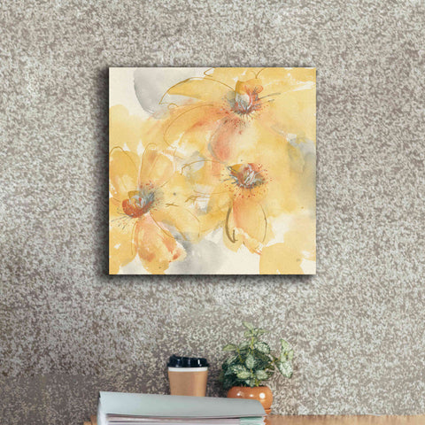 Image of 'Golden Clematis II' by Chris Paschke, Giclee Canvas Wall Art,18 x 18