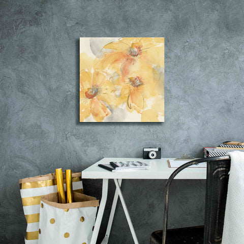 Image of 'Golden Clematis II' by Chris Paschke, Giclee Canvas Wall Art,18 x 18