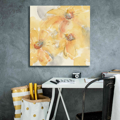 Image of 'Golden Clematis II' by Chris Paschke, Giclee Canvas Wall Art,26 x 26