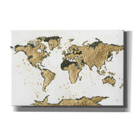 Image of 'World Map Gold Leaf' by Chris Paschke, Giclee Canvas Wall Art