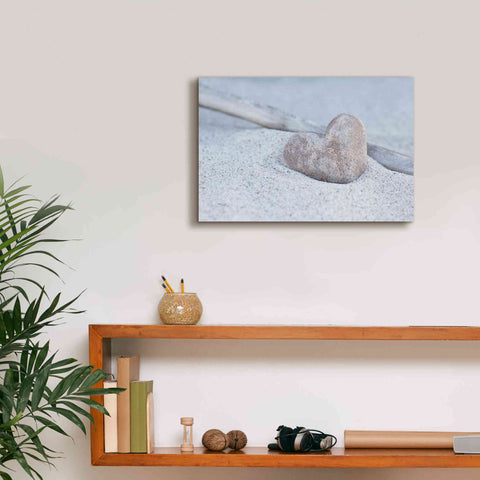 Image of 'Stone Heart Beach Still' by Andrea Haase, Giclee Canvas Wall Art,18 x 12