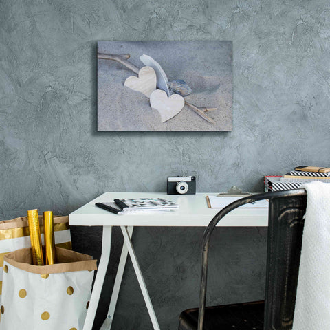 Image of 'Heart And Feather Beach Still' by Andrea Haase, Giclee Canvas Wall Art,18 x 12