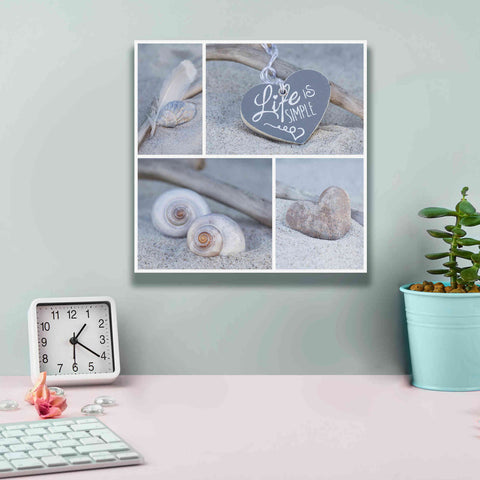 Image of 'Summer Beach Still Life Collage' by Andrea Haase, Giclee Canvas Wall Art,12 x 12