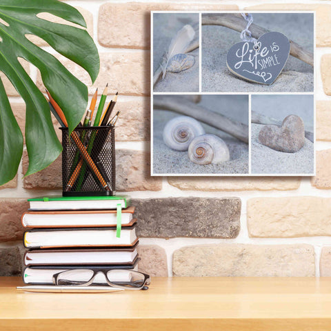 Image of 'Summer Beach Still Life Collage' by Andrea Haase, Giclee Canvas Wall Art,12 x 12