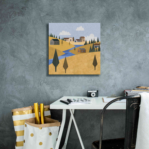 Image of 'River Valley Village' by Andrea Haase, Giclee Canvas Wall Art,18 x 18