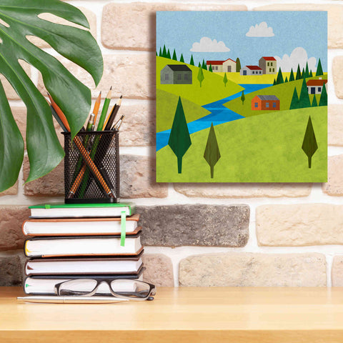 Image of 'River Valley Village II' by Andrea Haase, Giclee Canvas Wall Art,12 x 12