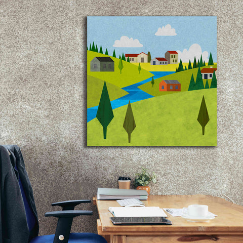 Image of 'River Valley Village II' by Andrea Haase, Giclee Canvas Wall Art,37 x 37
