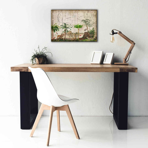 Image of 'Wild Animals Paradise Green' by Andrea Haase Giclee Canvas Wall Art,26 x 18