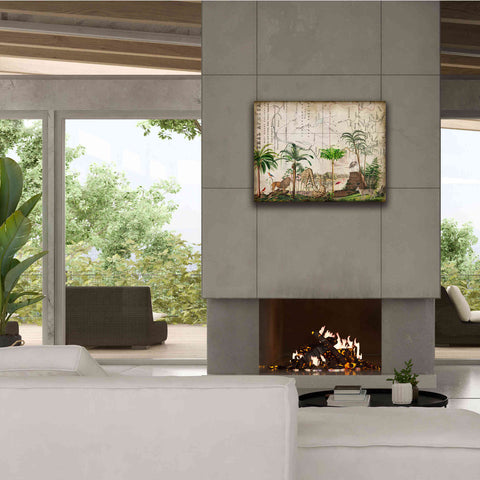 Image of 'Wild Animals Paradise Green' by Andrea Haase Giclee Canvas Wall Art,34 x 26