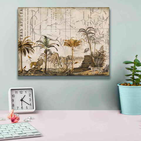 Image of 'Wild Animals Paradise Brown' by Andrea Haase Giclee Canvas Wall Art,16 x 12
