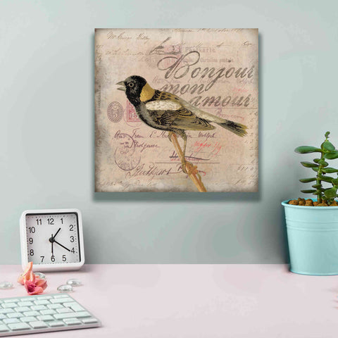 Image of 'Bonjour Mon Amour' by Andrea Haase Giclee Canvas Wall Art,12 x 12