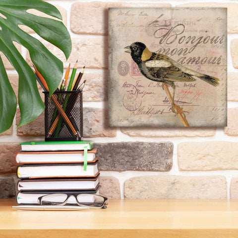 Image of 'Bonjour Mon Amour' by Andrea Haase Giclee Canvas Wall Art,12 x 12