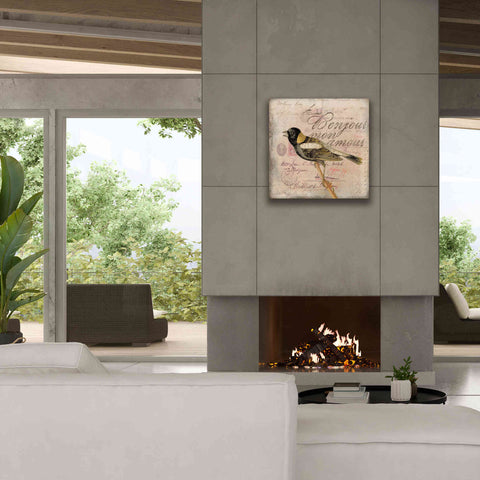 Image of 'Bonjour Mon Amour' by Andrea Haase Giclee Canvas Wall Art,26 x 26