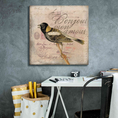 Image of 'Bonjour Mon Amour' by Andrea Haase Giclee Canvas Wall Art,26 x 26