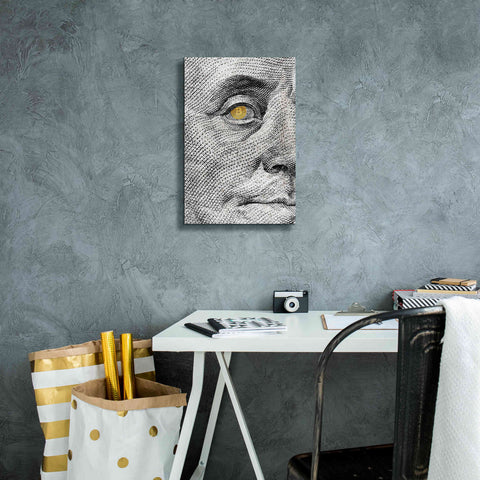 Image of 'Money Rules The World' by Andrea Haase Giclee Canvas Wall Art,12 x 18